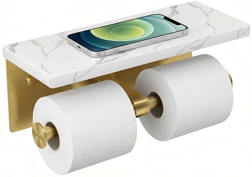 Marble Paper Holder with a Phone Shelf