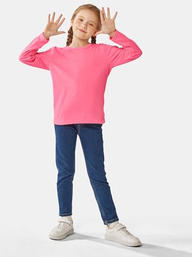 Cooraby 5 Pack Girls Long Sleeve Tees Girls' Soft T-Shirts Kids Basic Crewneck T-Shirts Top for Teen Youth Girls, 2T-14Y4