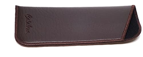 Image of Calabria Mens Slim Half-Clip Case in Black or Brown (Brown (No-Clip))