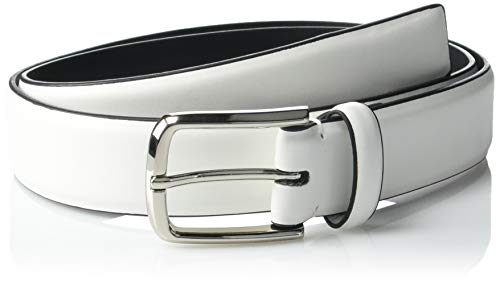 Calvin Klein Men's Pressed Edge Dress Belt, White, 38