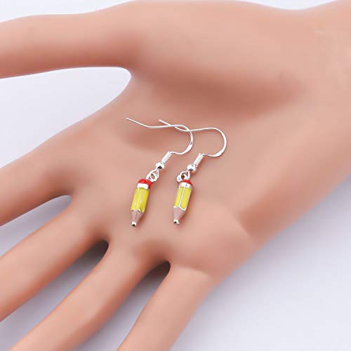 Tiny Pencil Earrings Teacher Earrings Back to School Gift Funky Pencil Drop Earrings3