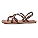Colgo Women's Summer Strappy Flat Sandals, Adjustable Casual Fisherman Sandal with Open Toe Slingback Gladiator Sandals (10,Coffee)