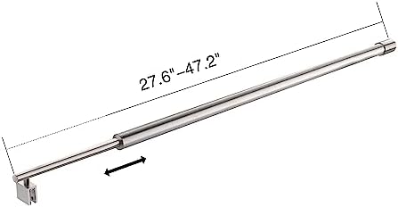 Shower Door Glass Support Bar,27.6'' to 47.2'' Shower Screen Support Telescopic Bar for 5/16" to 3/8" Thick Glass,Wall-to-Glass Support Arm for Fixed Frameless Shower Glass Panel, Brushed Silver