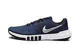 Nike Men's Nike Flex Control TR4 Athletic Shoe, Midnight Navy/Metallic Silver-Black-White, 10 Regular US