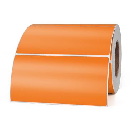 Étiquettes vinyle orange imperméables 5x10cm pour marquage amovible de boîte