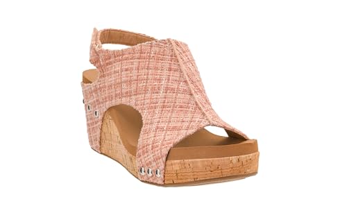 Image of Corkys Footwear Womens Carley Wedges, Featuring Corkys EVA Foam Cushioned Insoles, A 2.5 Inch Heel, Lightweight For All Day Wear, And Hook And Loop Closure
