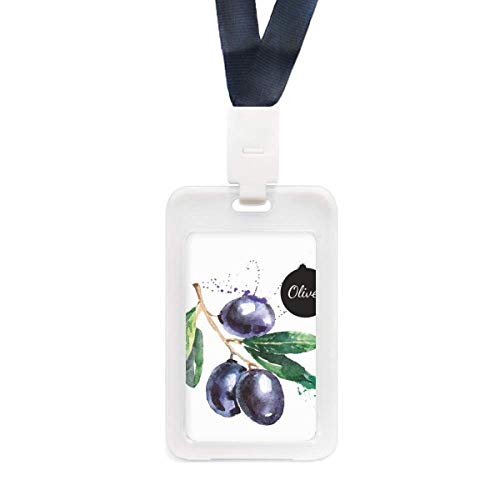 Étui pour cartes d'identité transparent en PVC à motif olives avec fentes de protection