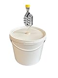 SILPLAST Gärbehälter 5L Fermentationsbehälter mit Gärröhrchen Deckel Dichtgummi Gäreimer Eimer für Bier Wein oder Maische lebensmittelecht Gärballon ideal für Hobbybrauer weiß