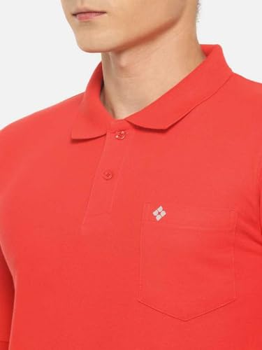 Image of Dollar Men's Pack of 1 Solid Cotton Blend Polo Neck T-Shirt