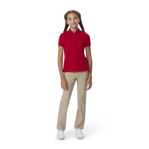 Image of French Toast Girls' Straight Fit Stretch Twill Pant | Adjustable waist, Reinforced knees, Offerend in Standard & Plus sizes, Straight leg school uniform pant