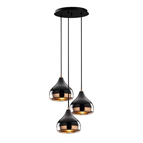 Opviq 3 lampes suspendues Lustre en Métal Cage Abat-jour E27 Moderne Rétro Plafonnier pour salle à manger