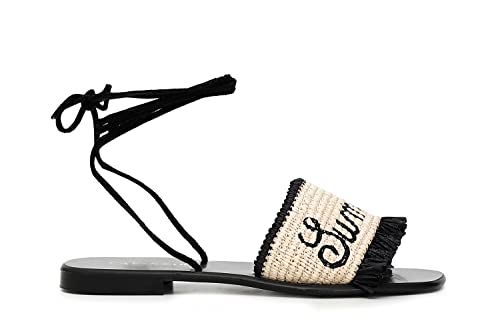Chaussons en raphia Cafè Noir C1JS9153 - Taille et détails de la dentelle slave