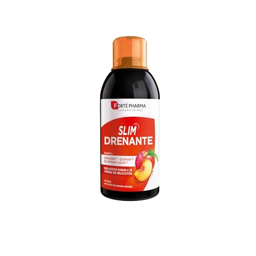 Slim drenante: complemento alimenticio que asocia reina de los prados, hibiscos, rabillo de cereza, té verde y CactineaTM. Fitotrío de guayaba, alga aosa y genseng completan la fórmula.Sabor melocotón