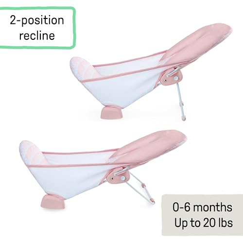 Image of Ingenuity Foldaway 2-Position Bather,2-Position Adjustable Support Baby Bath seat for Sink or Bathtub,Ages 0-6 Months,up to 20 pounds,Pink,(Pack of 3)