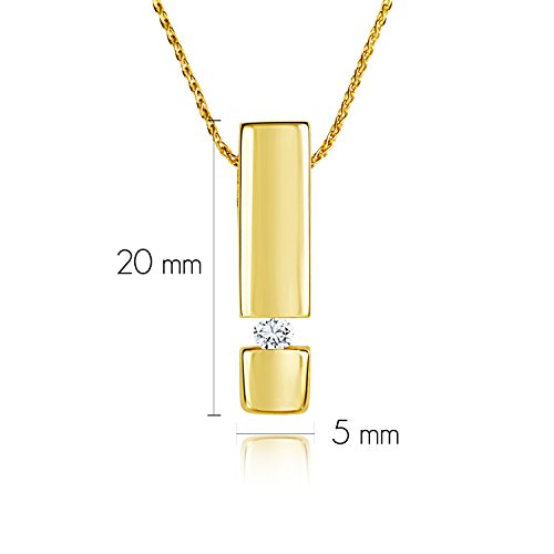 Diamond Line Damen - Halskette 585er Gold 1 Diamant ca. 0,15 ct.