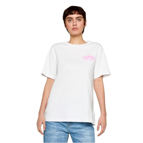 T-Shirt Femme Miss Tee Mst385-ramen Kitty Tee en coton noir confortable