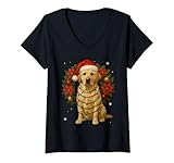 Photo Gallery donna labrador retriever xmas dog vischio ghirlanda vacanze maglietta con collo a v Photo Gallery donna labrador retriever xmas dog vischio ghirlanda vacanze maglietta con collo a v