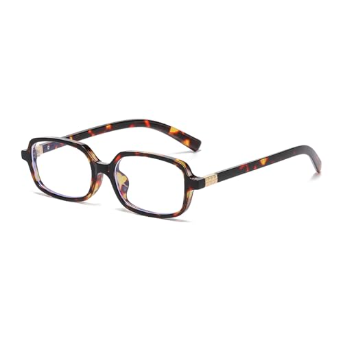 Image of LJCZKA Rectangular Blue Light Blocking Glasses for Women Men Retro Small Square Frame Anti Eyestrain Computer Eyeglasses
