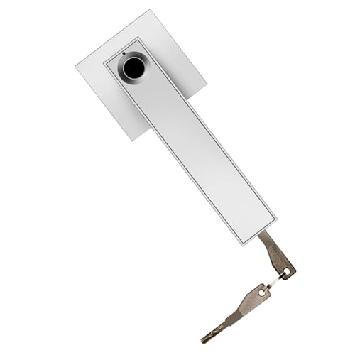Poignée de porte d'empreinte en zinc | Ensemble de verrouillage de levier silver - 6