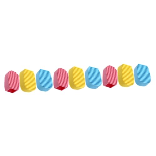 FRCOLOR 9pièces Mini Lavabo Silicone Brosse De Lavage Manuelle Pour Vêtements Accessoire Pratique Pour Nettoyage Des Tâches Rose Bleu Jaune