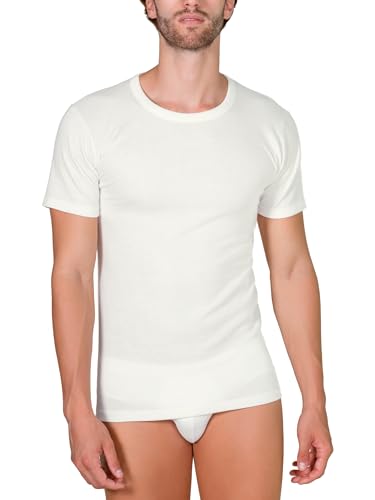 T-shirt col rond homme MaRe en coton mélangé de laine blanc taille XX-Large