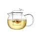 Szklany czajniczek wysoki borokrzemian szklany czajnik przezroczysty czajnik filtra czajnik odporny na ciepło wrzący sok wodny (Color : Transparent, Size : 1000ml)