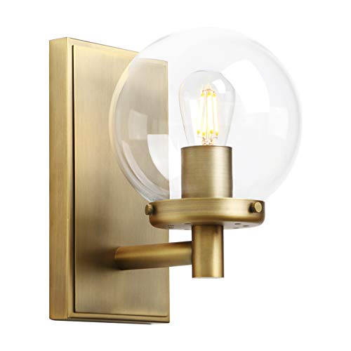 🔥 Cashback up to 70% Pathson Vintage Wall Sconce, Industrial Bathroom Vanity Light with Globe Glass, Indoor Wall Lamp Fixtures for Hallway Kitchen Bedroom