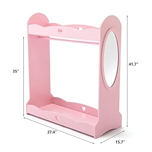 Joyldiaskidsdressupstoragewithmirrorkidarmoirewsidehookpocketspretendstorageclosetforkidscostumedressupwardrobewtopshelfshoesstorageforbedroomgirlsroompink  Urban Country Home Decor Joyldias kids dress up storage with mirror kid armoire wside hook pockets pretend storage closet for kids costume dress up wardrobe wtop shelf shoes storage for bedroom girls room pink  urban country home decor