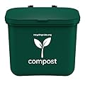 Recycling Rules Small Green Compost Bin Container for Hanging on Kitchen Trash Container