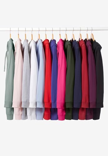 ellos Women's Plus Size Long Zip Front Hoodie French Terry Long Oversized Lightweight Jacket - 5X, Heather Grey