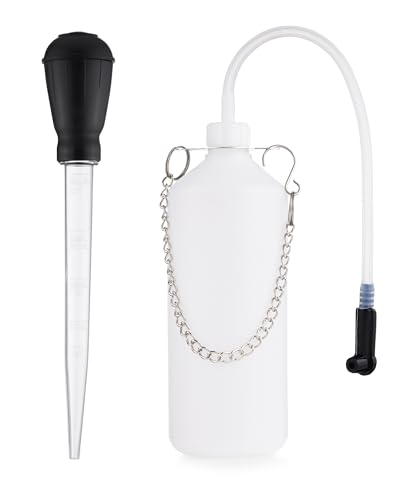 FAITIO 1L Brake Fluid Bleeder Bottle, Waste Oil Catch Bottle with...