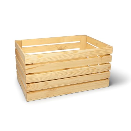 BAS Holzkisten Groß - Obstkisten Holz - 2 Stück Weinkiste 60x40x30...