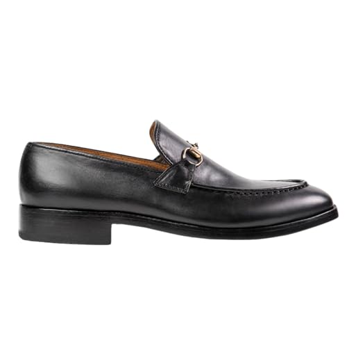 Mens Loafers Dress Shoes | Genuine Leather Classic Horsebit Design Comfortable Rubber Sole Men's Loafers & Slip-Ons3