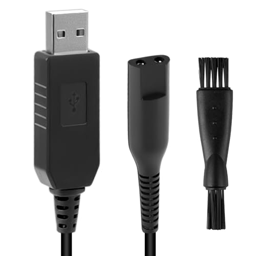 12V Charger Cable for Braun Shaver Series 1 3 5 7 9, Epilator Silk-Epil 9 7 5, USB Power Charging Cord Compatible with Braun 3040S 3080S 5544 5377 5409 5542 7220 7865 310s Beard Trimmer Power Lead