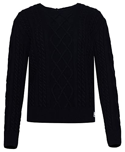 Superdry Premium Cable Crew Sudadera., Azul Oscuro, M para Mujer