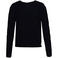 Superdry Premium Cable Crew Sudadera., Azul Oscuro, M para Mujer