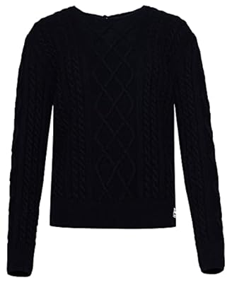 Superdry Premium Cable Crew Sudadera., Azul Oscuro, M para Mujer | Ya disponible en tu tienda friki favorita! En mundofriki.es!