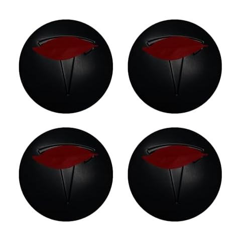 Wheel Cover Center Emblem Sticker for Tesla Model 3 Model Y Hubcaps Wheel Rim Cover Emblem & Gloss Black Background (4PCS) (Black) Cover