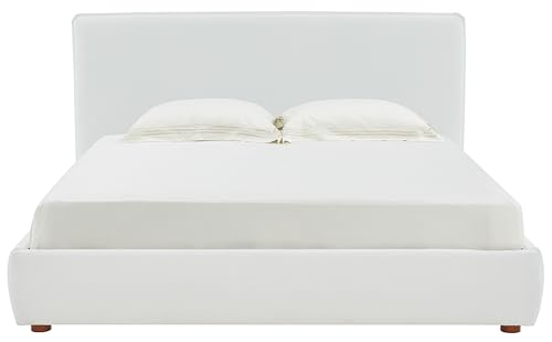 SAFAVIEH Couture Collection Callahan Ivory Linen Queen Size Bed
