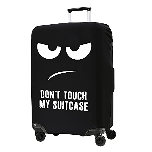 kwmobile Travel Luggage Suitcase Cover - Protector for Luggage Suitcase (XL) - Don't Touch My Suitcase, White/Black