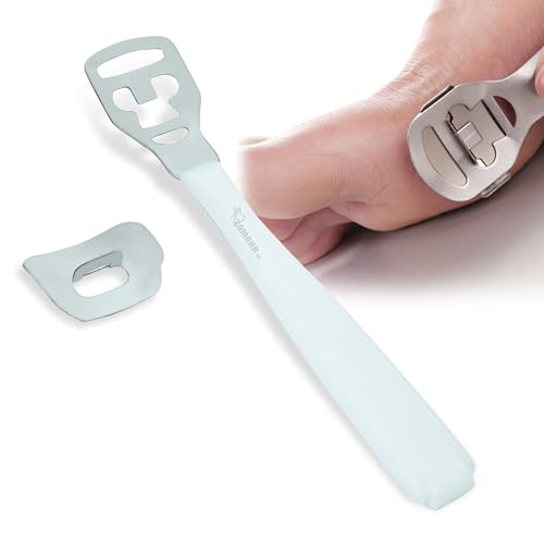 ZAMAHA UK Raschietto per rimuovere calli e calli, per rimuovere la pelle dura, include 10 raschietti di ricambio, raschietto per piedi e talloni (manico in plastica)