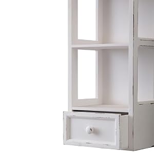 SOFE 3 Shelf White Wall Storage Cabinet with Drawer, 31" Tall Narrow Bathroom Cabinet Wall Mounted, Wood Display Cabinet, Arched Bookshelf, Modern Farmhouse Hanging Cabinet Storage, Medicine Cabinet SOFE 3 Shelf White Wall Storage Cabinet with Drawer 31 Tall Narrow Bathroom Cabinet Wall Mounted Wood Display Cabinet Arched Bookshelf Modern Farmhouse Hanging Cabinet Storage Medicine Cabinet
