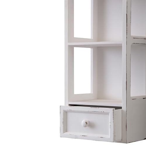 SOFE-3-Shelf-White-Wall-Storage-Cabinet-with-Drawer-31-Tall-Narrow-Bathroom-Cabinet-Wall-Mounted-Wood-Display-Cabinet-Arched-Bookshelf-Modern-Farmhouse-Hanging-Cabinet-Storage-Medicine-Cabinet SOFE 3 Shelf White Wall Storage Cabinet with Drawer 31 Tall Narrow Bathroom Cabinet Wall Mounted Wood Display Cabinet Arched Bookshelf Modern Farmhouse Hanging Cabinet Storage Medicine Cabinet