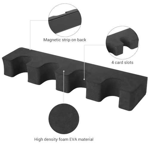 MiOYOOW Waffenhalter, Gewehrhalter Pistolenhalter aus Eva-Schaum, 4 Fächer Ausstellungsständer, Gewehrständer Waffenständer mit Magnetstreifen für Gewehre und Schrotflinten