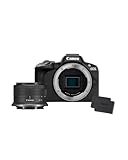Canon EOS R50 Systemkamera + RF-S 18-45mm is STM Objektiv 2X Batterien (Zusätzliches Akku-Kit) - Spiegellose Kamera (Digitalkamera mit Autofokus + Motiverkennung für Personen Augen Tiere Fahrzeuge.)