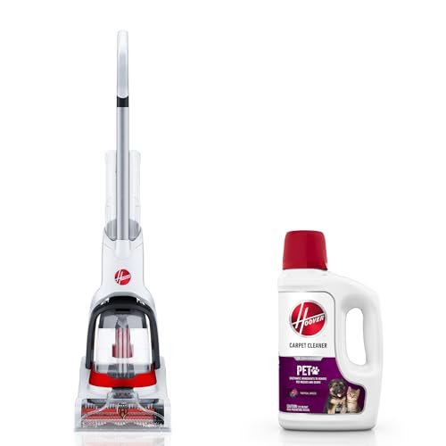 Image of Hoover PowerDash Pet+ Compact Carpet Cleaner Machine, FH50704V + 64 oz Pet Carpet Cleaner Solution, Deep Cleaning Carpet Shampoo, AH31925