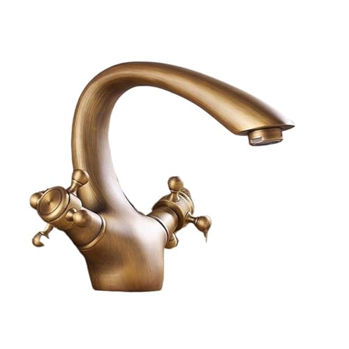 Grifo de contenedor dorado antique para solucionar lavabos bajos sin espacio 2