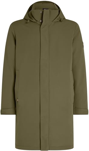 Tommy Hilfiger Herren Parka Tech Padded Parka mit Kapuze, Mehrfarbig (Army Green), L