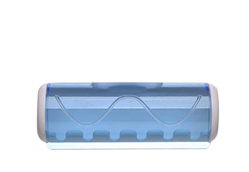 ANGEL INFINITE Wall-Mounted 6-Slot Toothbrush Holder with Dust-Proof Cover, Self-Adhesive, Space-Saving, Blue (Pack of 1) (B0D11SNRMF) Amazon Price History, Amazon Price Tracker