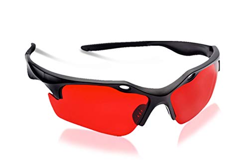 SafetyBlue™ Sleep Savior Sport Red Lens Night Glasses - Light Blocking Glasses for Better Sleep - Eliminate Eye Strain